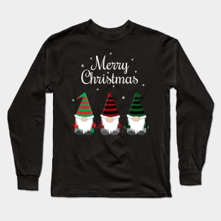 Merry Christmas Gnomes White Long Sleeve T-Shirt